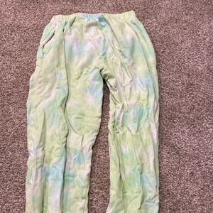 Green tye dye sweatpants